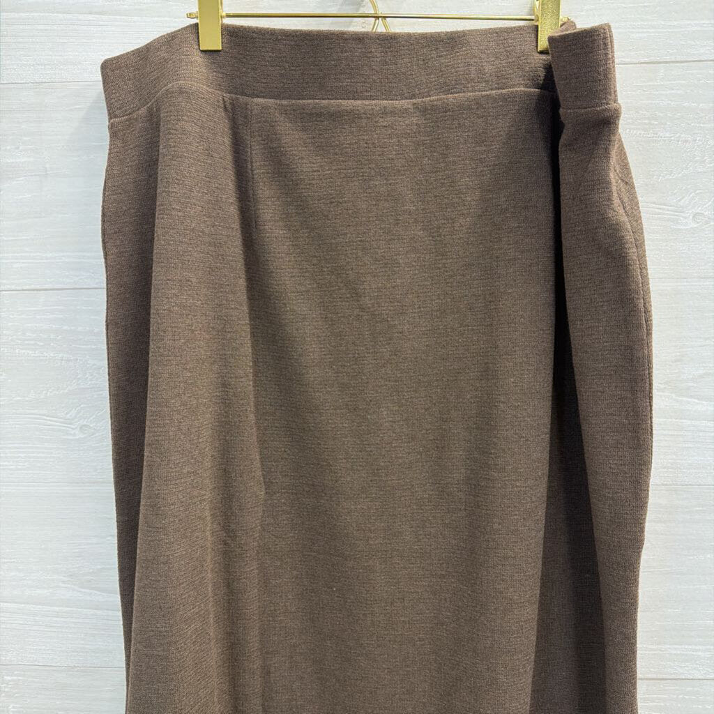 J Jill Brown Knit Long Sleeve Top/ Skirt Set 2X/ XL