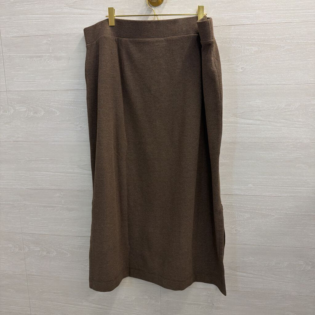 J Jill Brown Knit Long Sleeve Top/ Skirt Set 2X/ XL