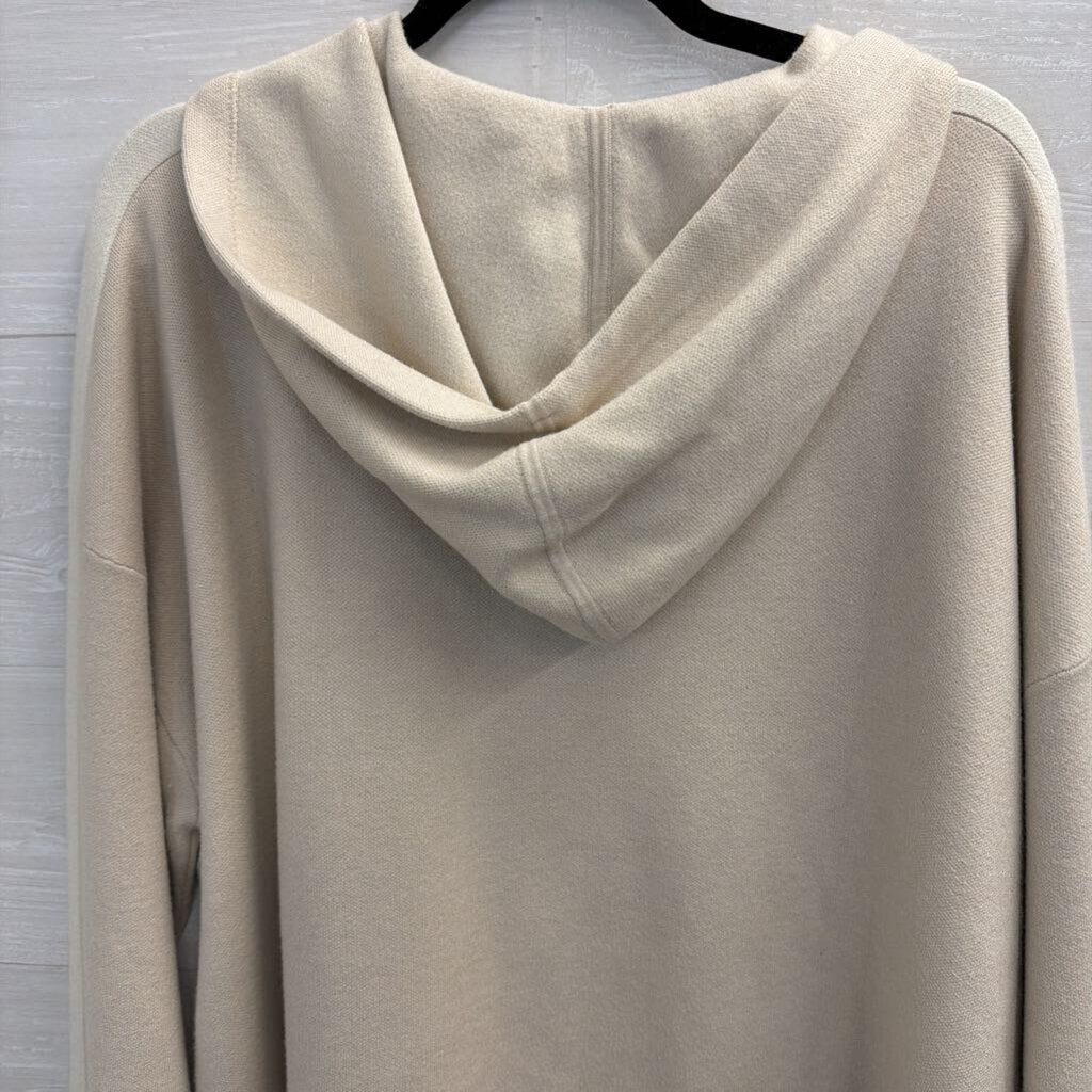 Haven Well Within Beige/ Cream Knit Zip Up Hooded Top/ Wide Leg Pull On Pants Set XXL