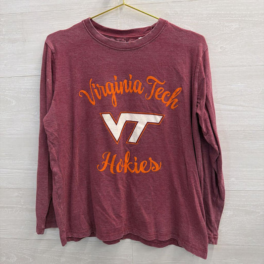 Pressbox Burgundy/ Orange Virginia Tech Long Sleeve Graphic Tee Small