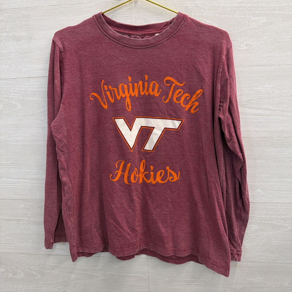 Pressbox Burgundy/ Orange Virginia Tech Long Sleeve Graphic Tee Small