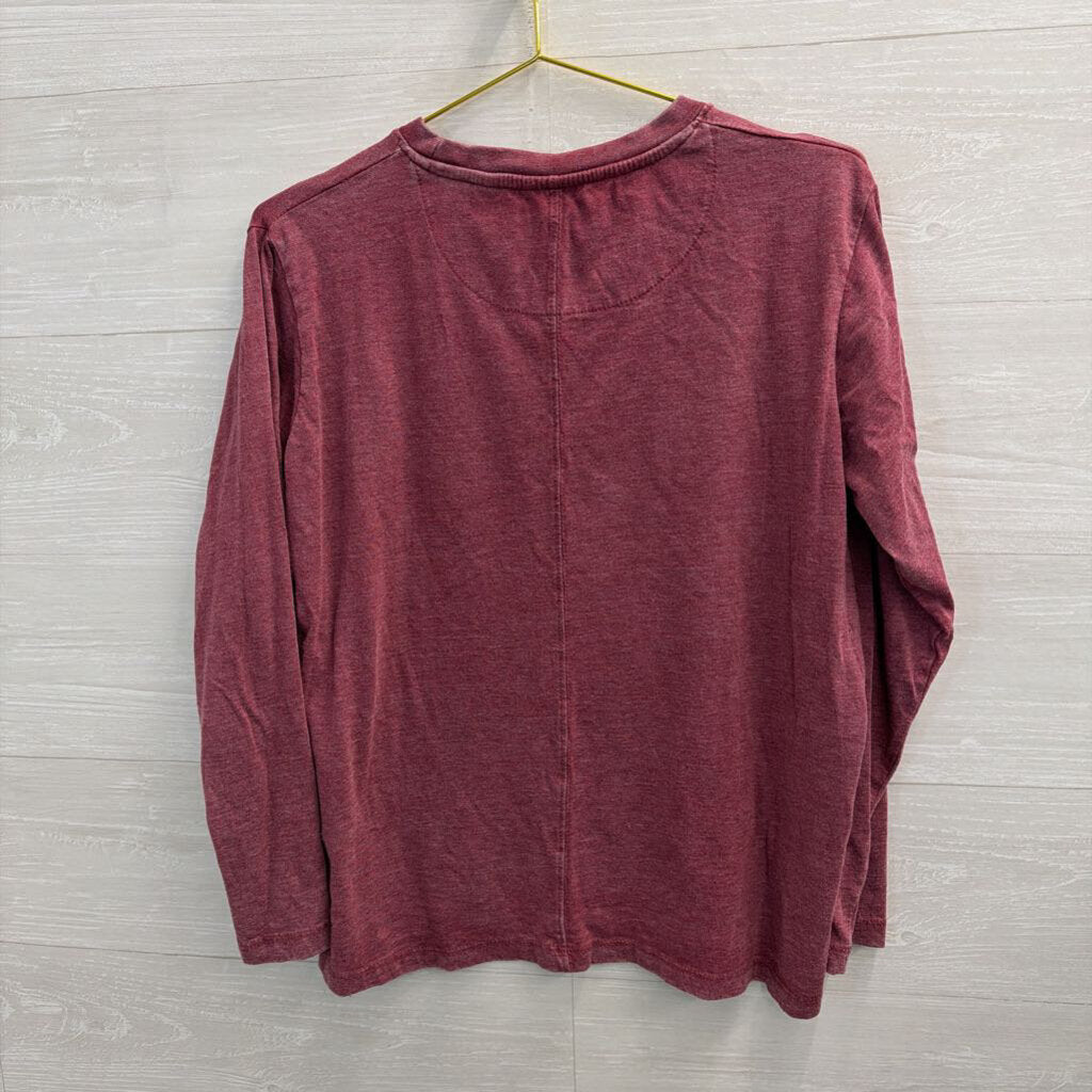 Pressbox Burgundy/ Orange Virginia Tech Long Sleeve Graphic Tee Small