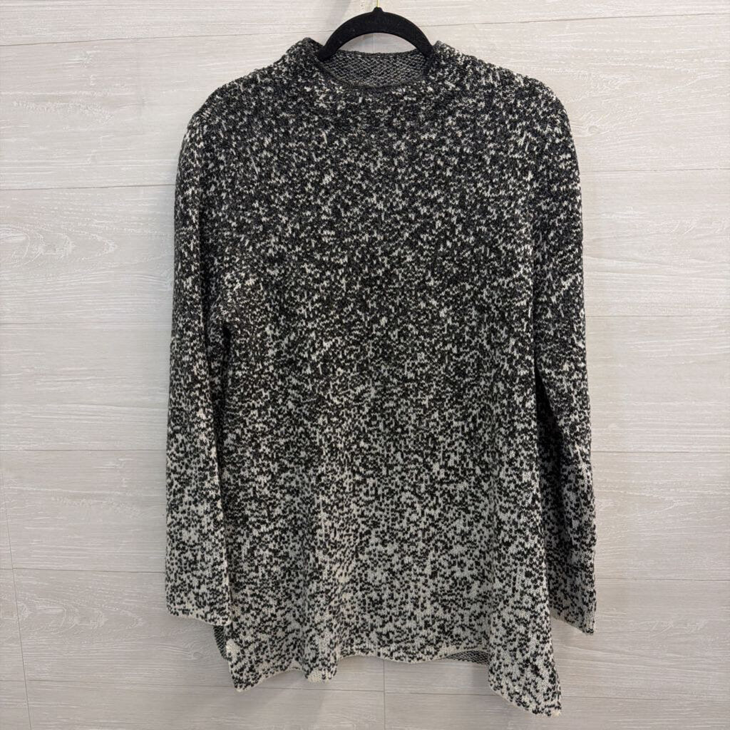 Pure Jill Grey/ White Knit Mock Neck Sweater Medium Petite