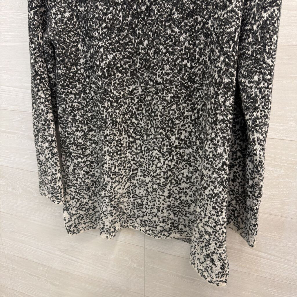 Pure Jill Grey/ White Knit Mock Neck Sweater Medium Petite