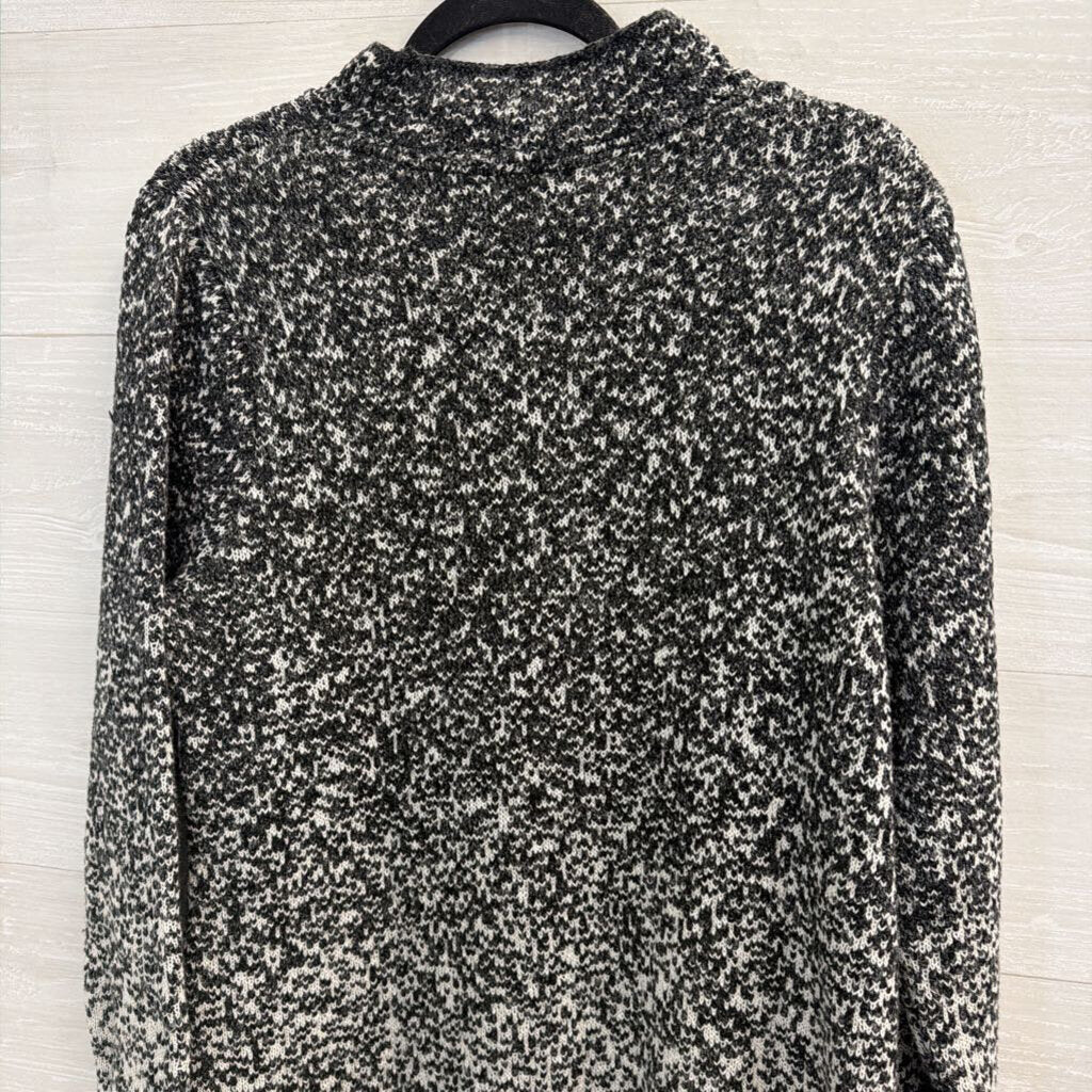 Pure Jill Grey/ White Knit Mock Neck Sweater Medium Petite