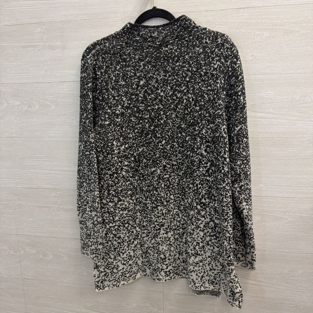 Pure Jill Grey/ White Knit Mock Neck Sweater Medium Petite