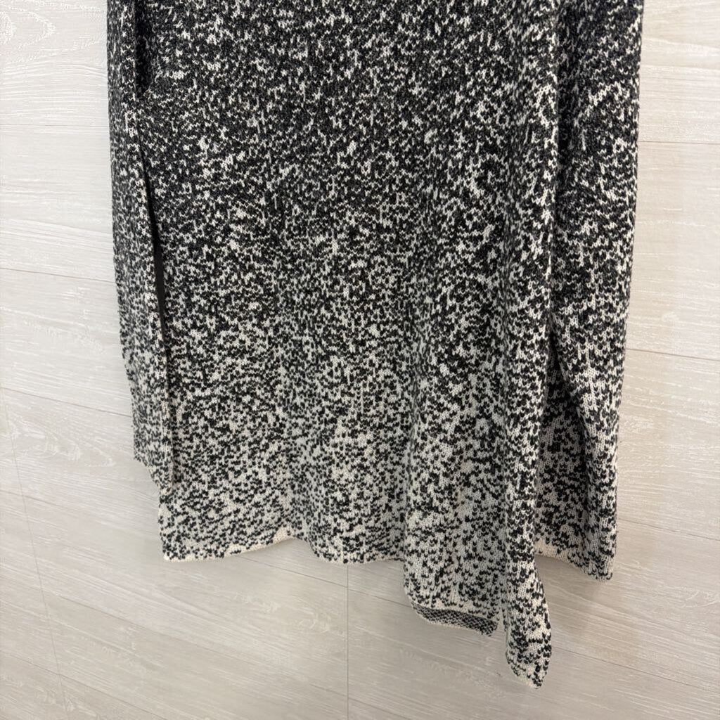 Pure Jill Grey/ White Knit Mock Neck Sweater Medium Petite