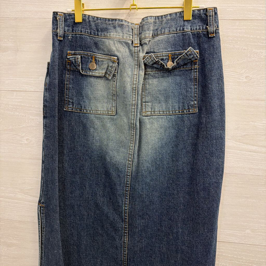 Paris Blues Dark Wash Denim Maxi Skirt 7