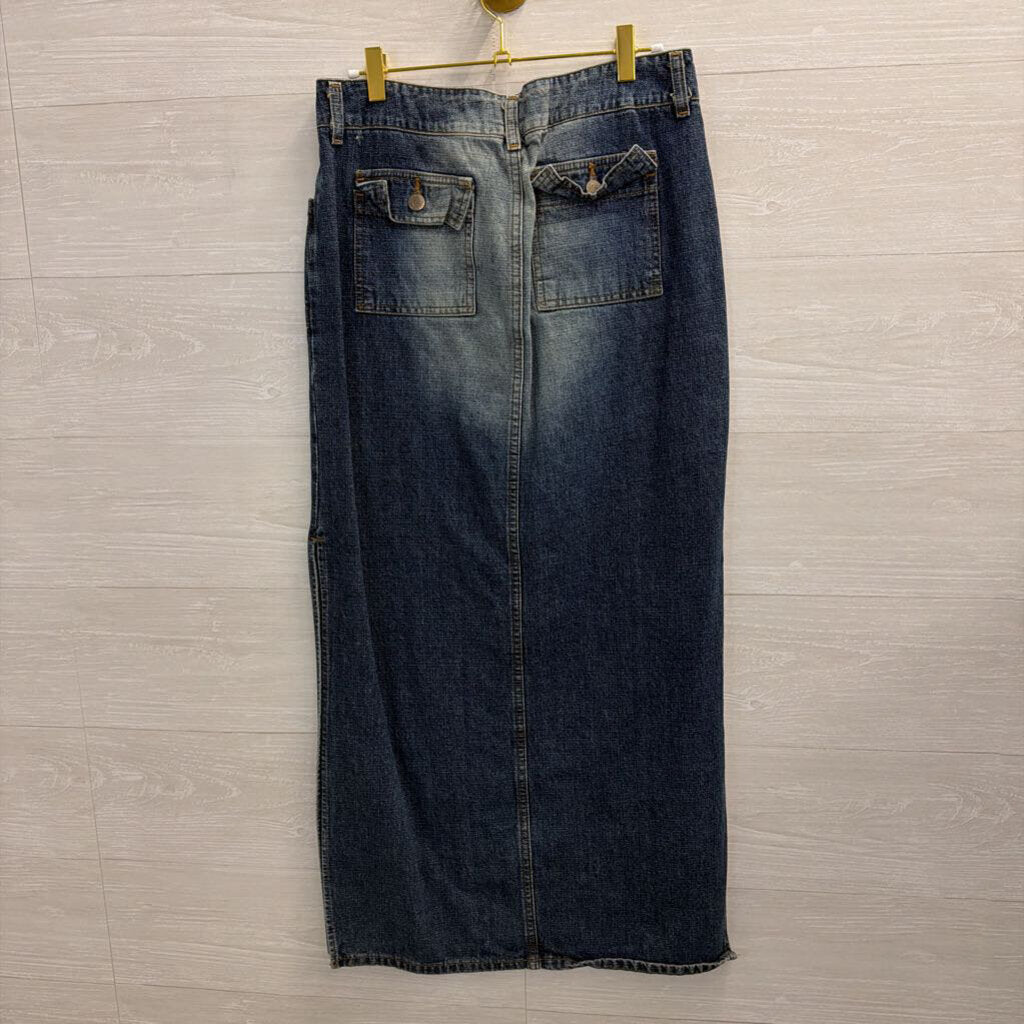 Paris Blues Dark Wash Denim Maxi Skirt 7