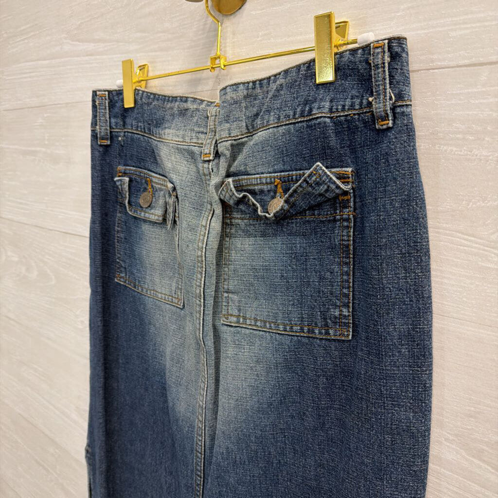 Paris Blues Dark Wash Denim Maxi Skirt 7