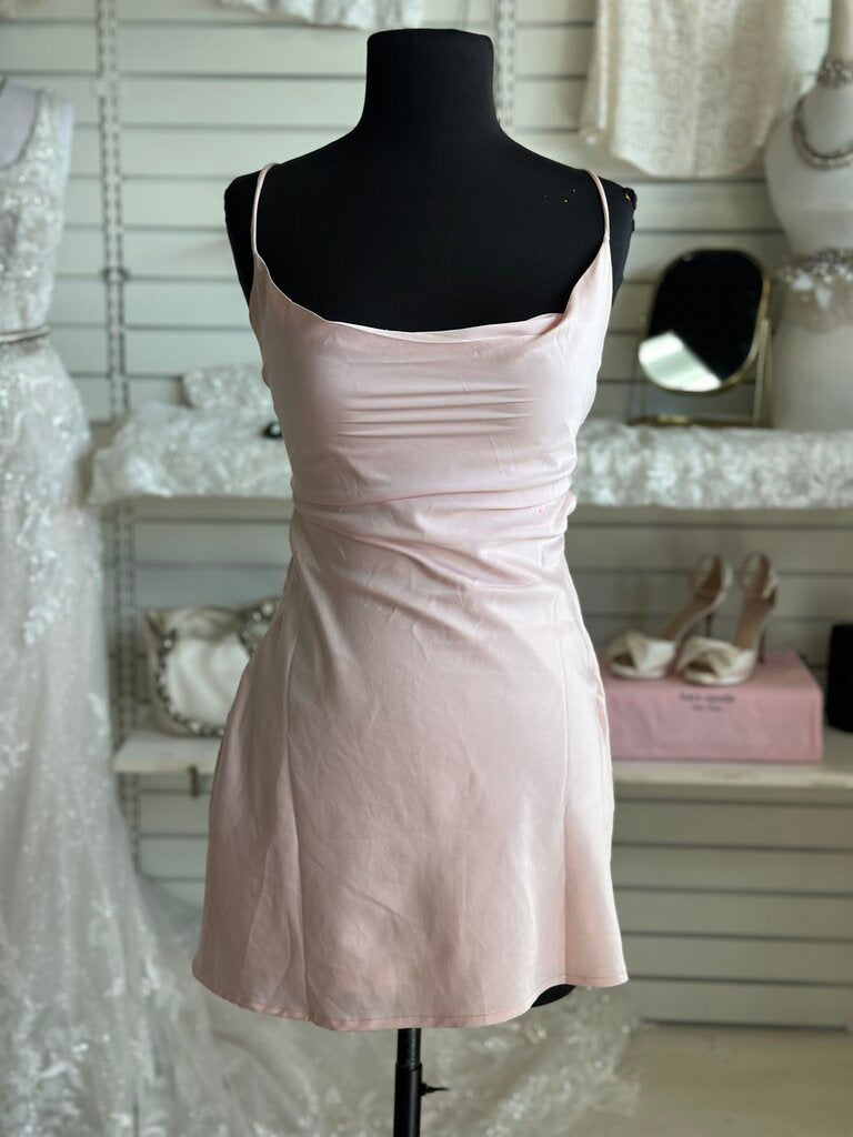 Princess Polly Pink Silky Lace Up Back Short Formal Dress 4