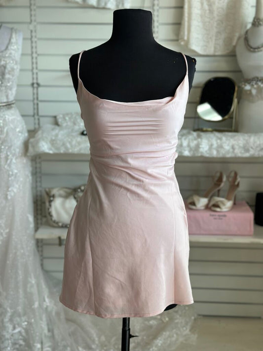 Princess Polly Pink Silky Lace Up Back Short Formal Dress 4