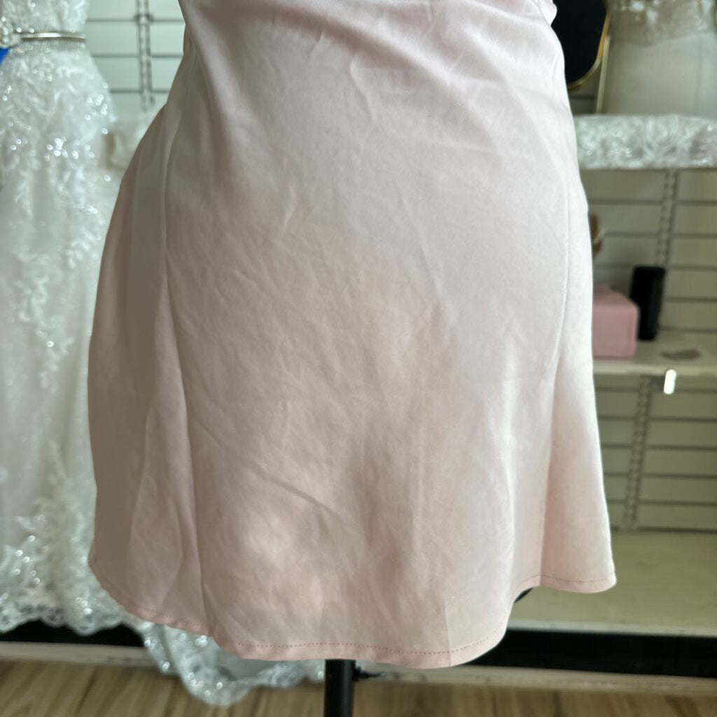 Princess Polly Pink Silky Lace Up Back Short Formal Dress 4
