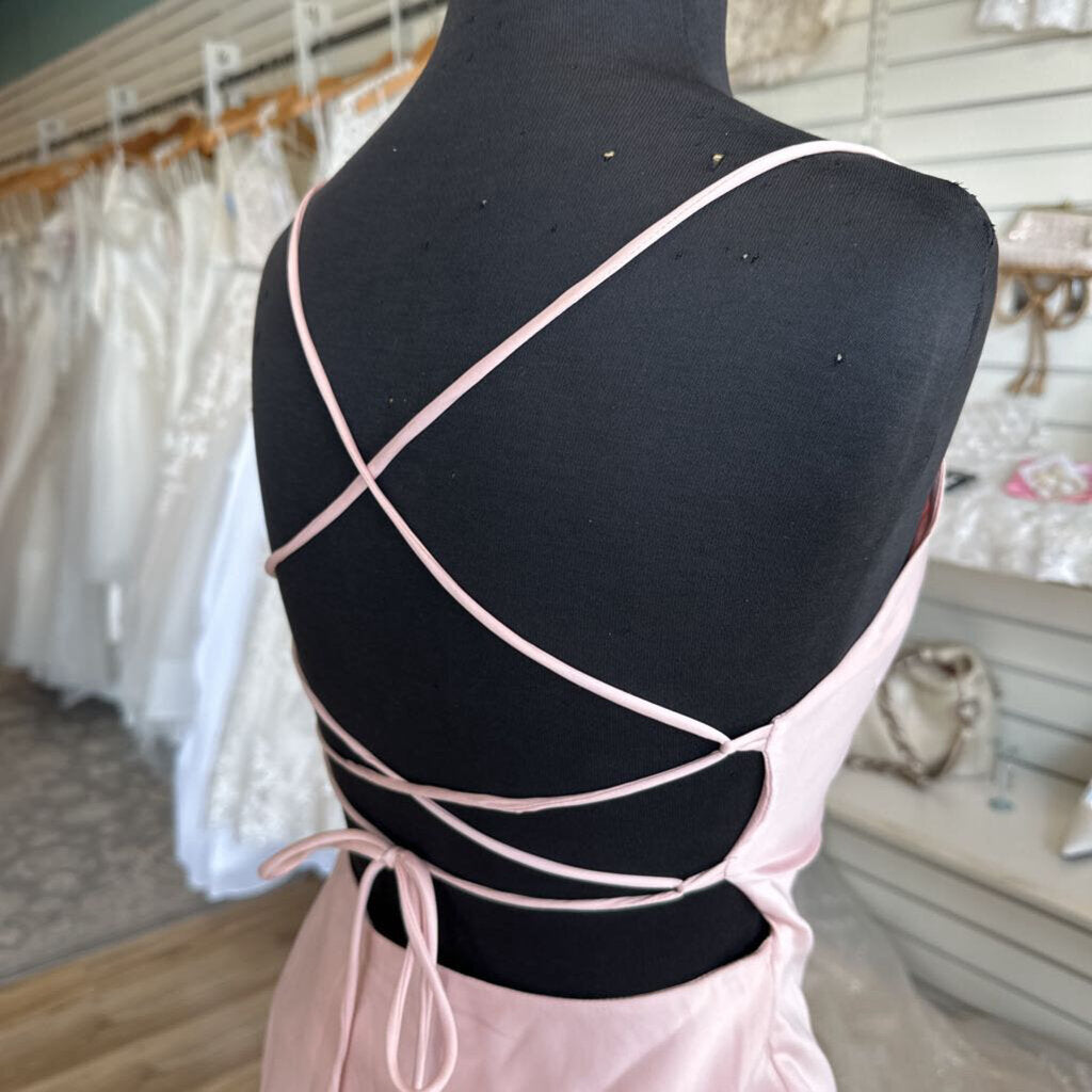 Princess Polly Pink Silky Lace Up Back Short Formal Dress 4
