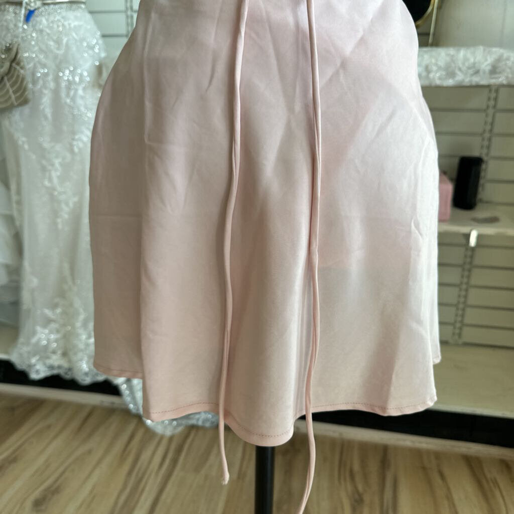Princess Polly Pink Silky Lace Up Back Short Formal Dress 4