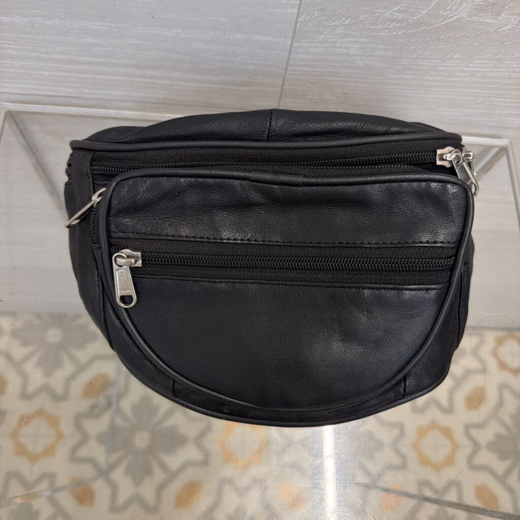 Black Faux Leather Crossbody Purse