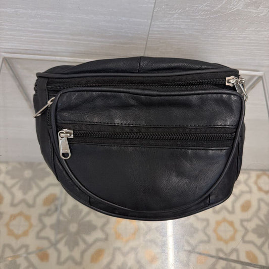 Black Faux Leather Crossbody Purse