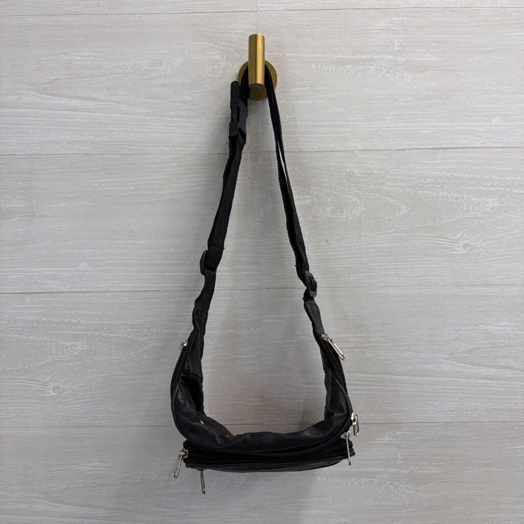 Black Faux Leather Crossbody Purse