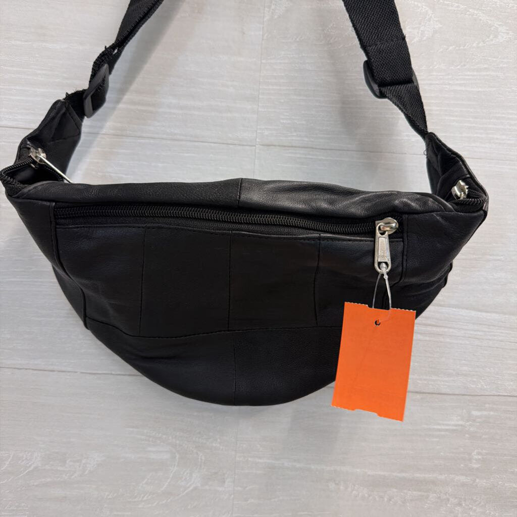 Black Faux Leather Crossbody Purse