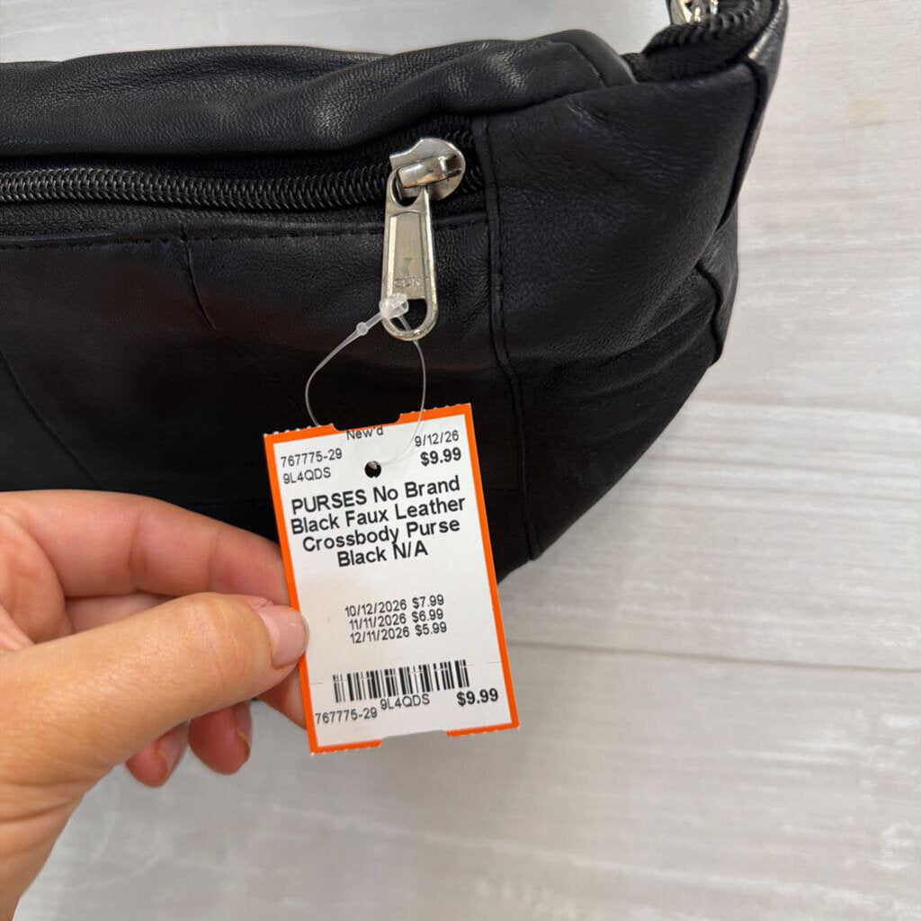 Black Faux Leather Crossbody Purse