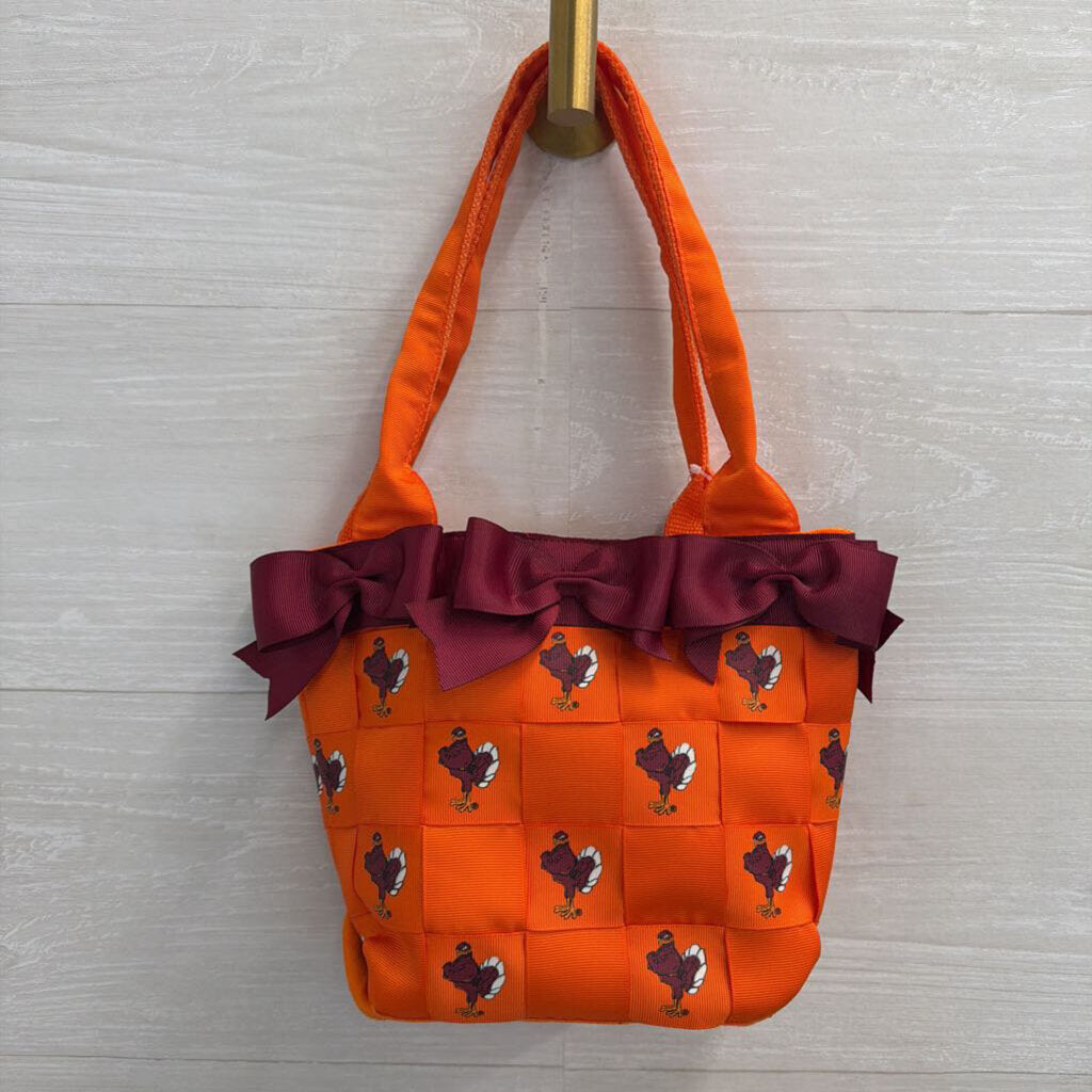 Tessuta Orange/ Burgundy Virginia Tech Hokie Bird Woven Small Purse