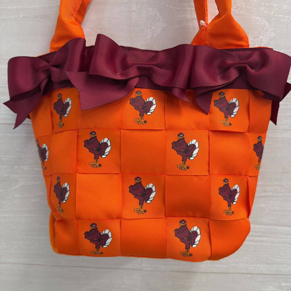 Tessuta Orange/ Burgundy Virginia Tech Hokie Bird Woven Small Purse