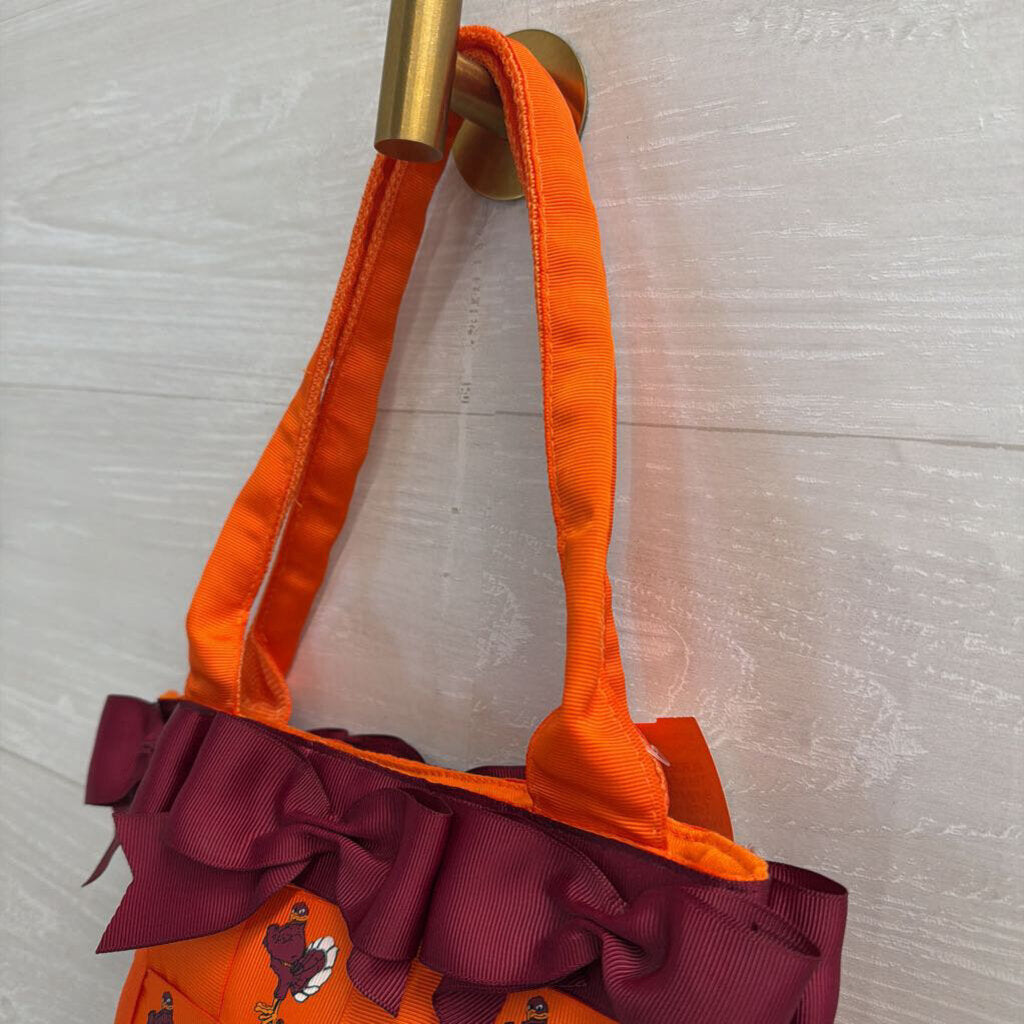 Tessuta Orange/ Burgundy Virginia Tech Hokie Bird Woven Small Purse