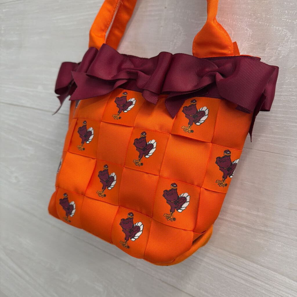Tessuta Orange/ Burgundy Virginia Tech Hokie Bird Woven Small Purse
