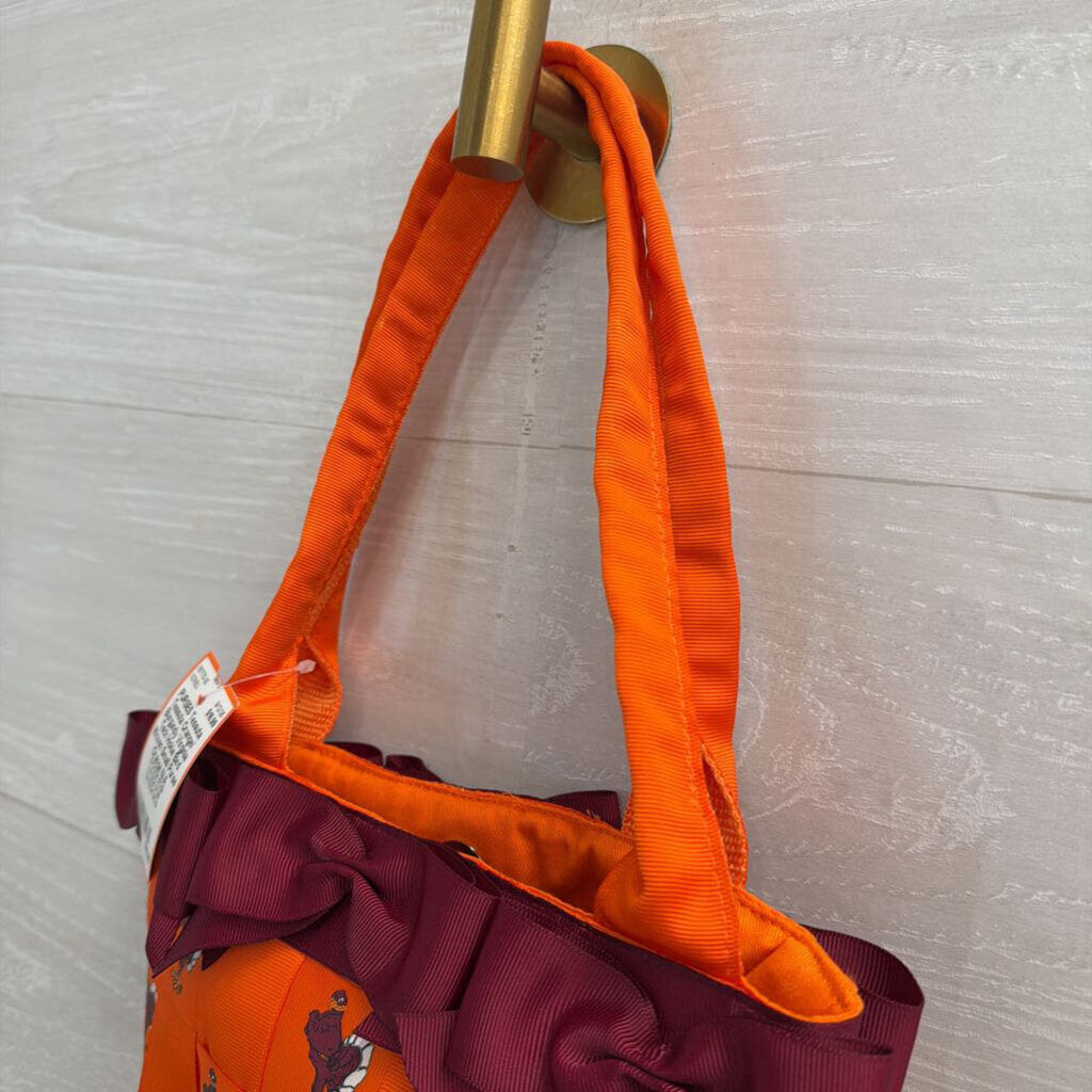 Tessuta Orange/ Burgundy Virginia Tech Hokie Bird Woven Small Purse