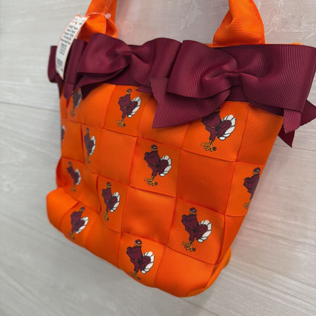 Tessuta Orange/ Burgundy Virginia Tech Hokie Bird Woven Small Purse