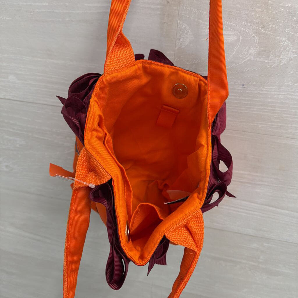 Tessuta Orange/ Burgundy Virginia Tech Hokie Bird Woven Small Purse