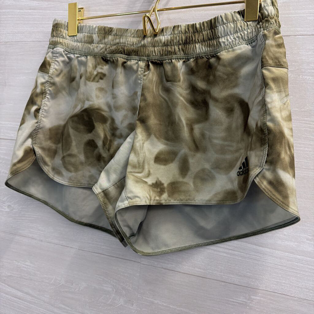 Adidas Green Print Athletic Shorts Small