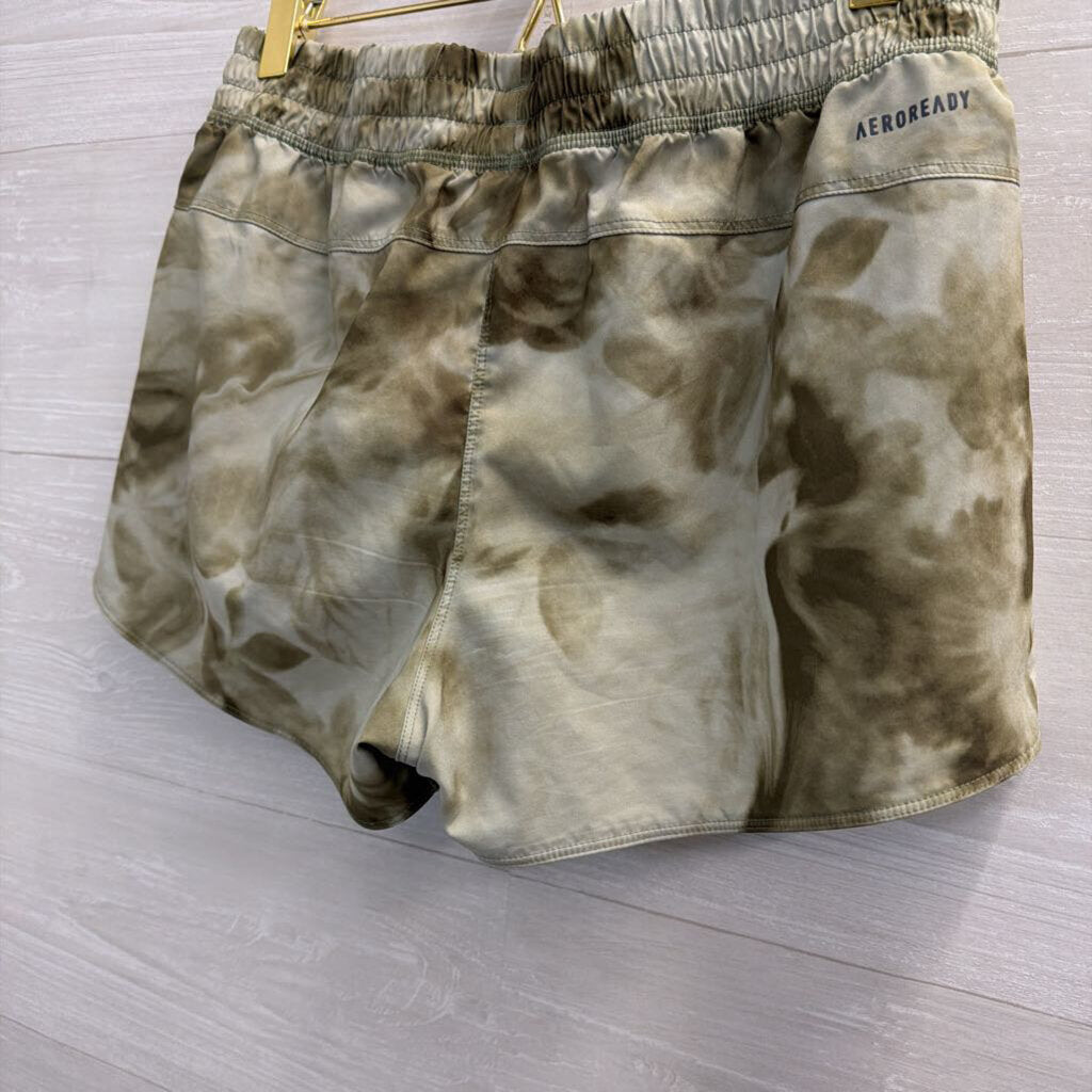 Adidas Green Print Athletic Shorts Small