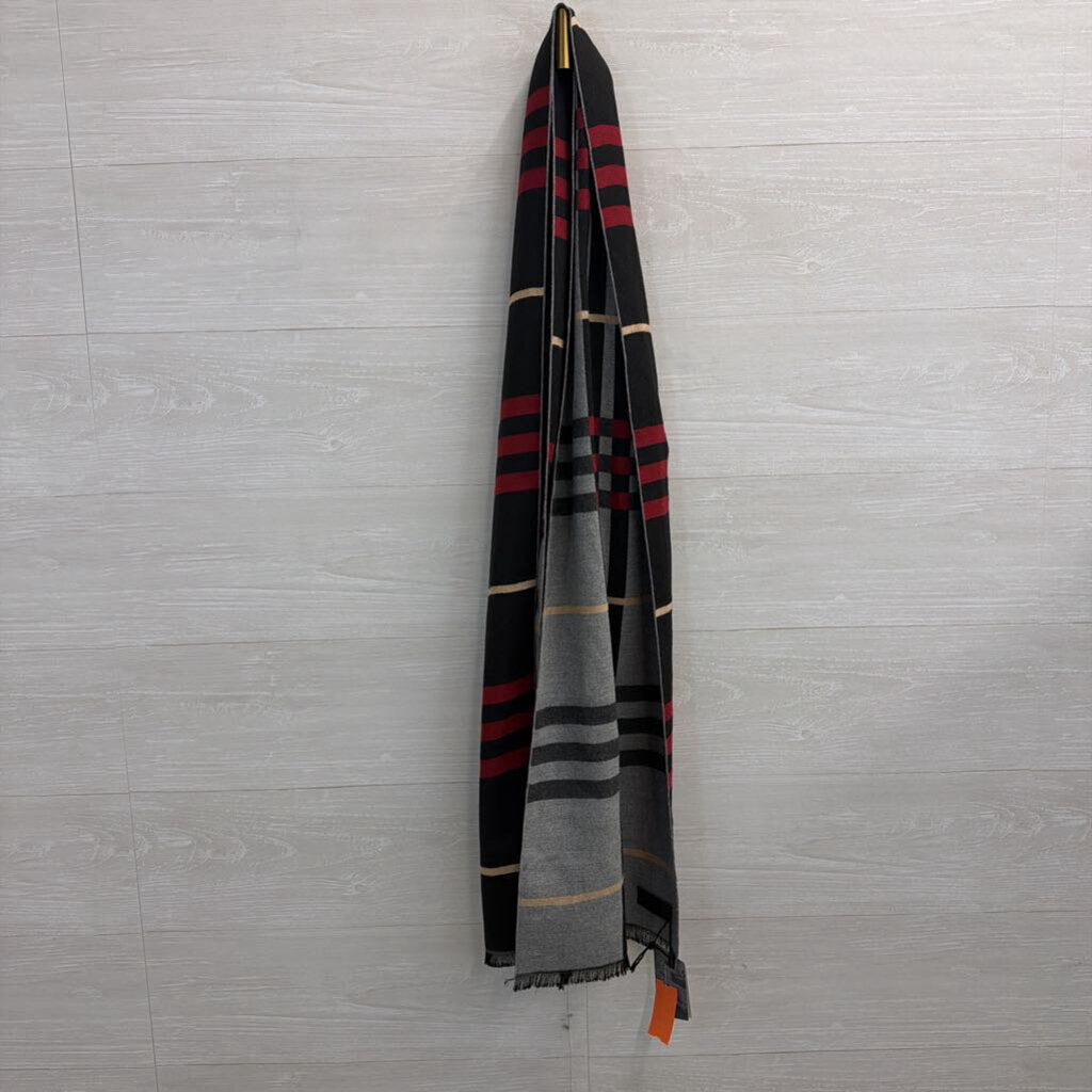Mio Marino Grey/ Red Soft Plaid Scarf