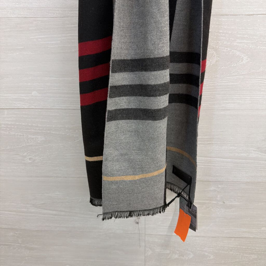Mio Marino Grey/ Red Soft Plaid Scarf