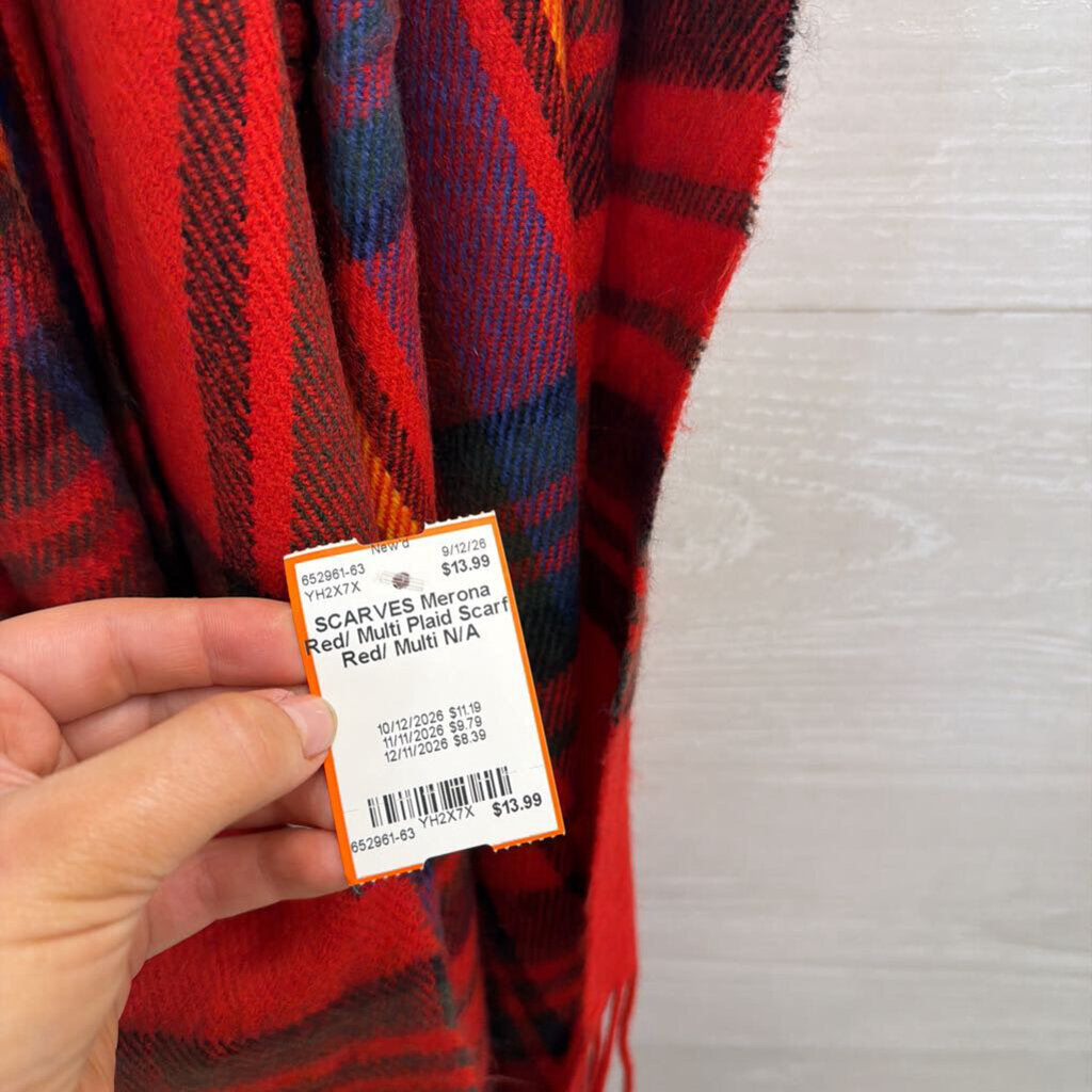 Red/ Multi Plaid Scarf