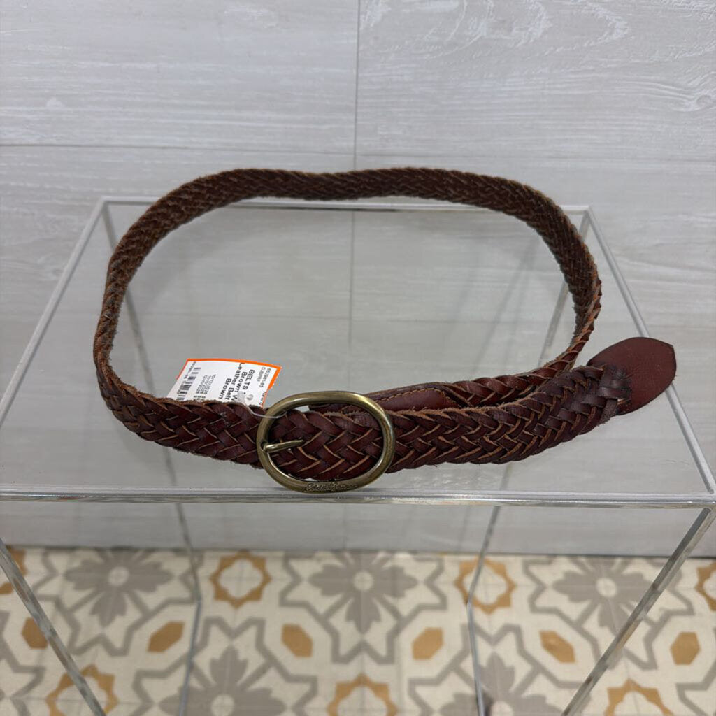 Brown Woven Leather Belt Medium