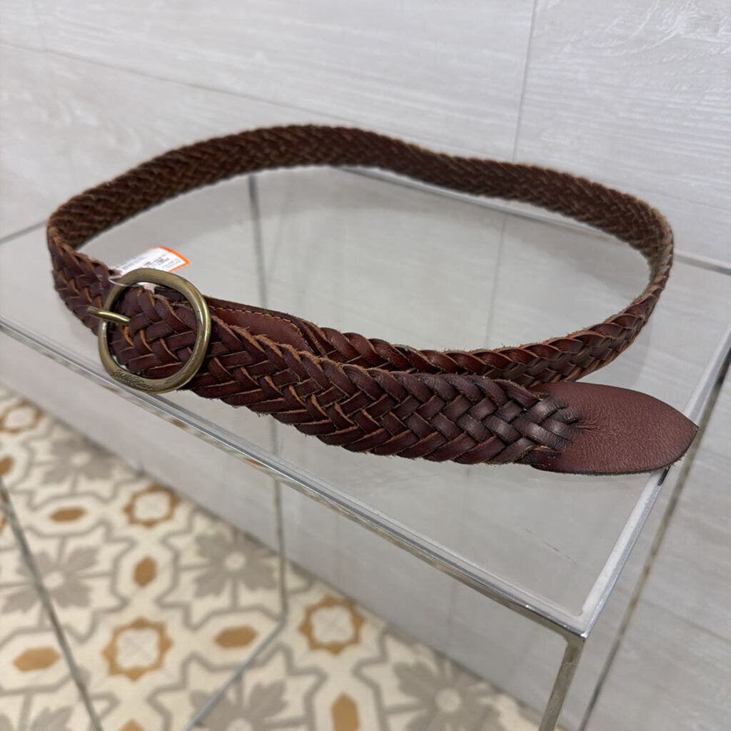 Brown Woven Leather Belt Medium