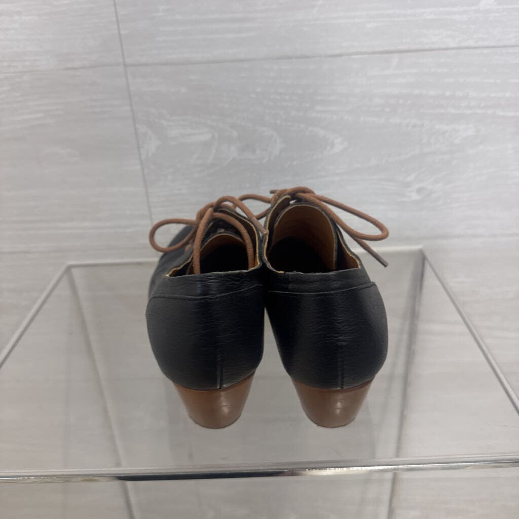 Korks Ease Black Leather Estella Lace Up Shoes 6.5