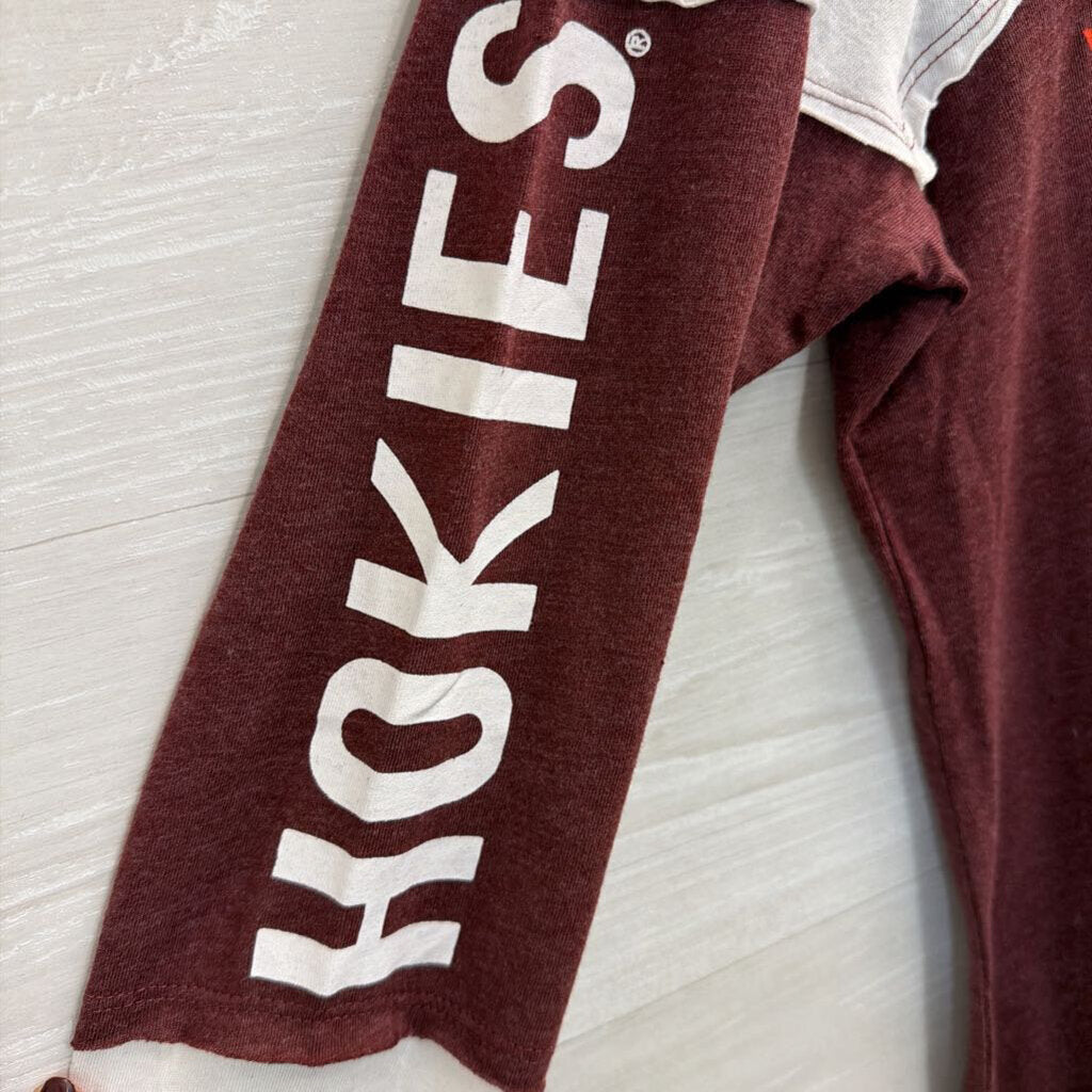 Russell Burgundy/ White Virginia Tech Long Sleeve Top Large