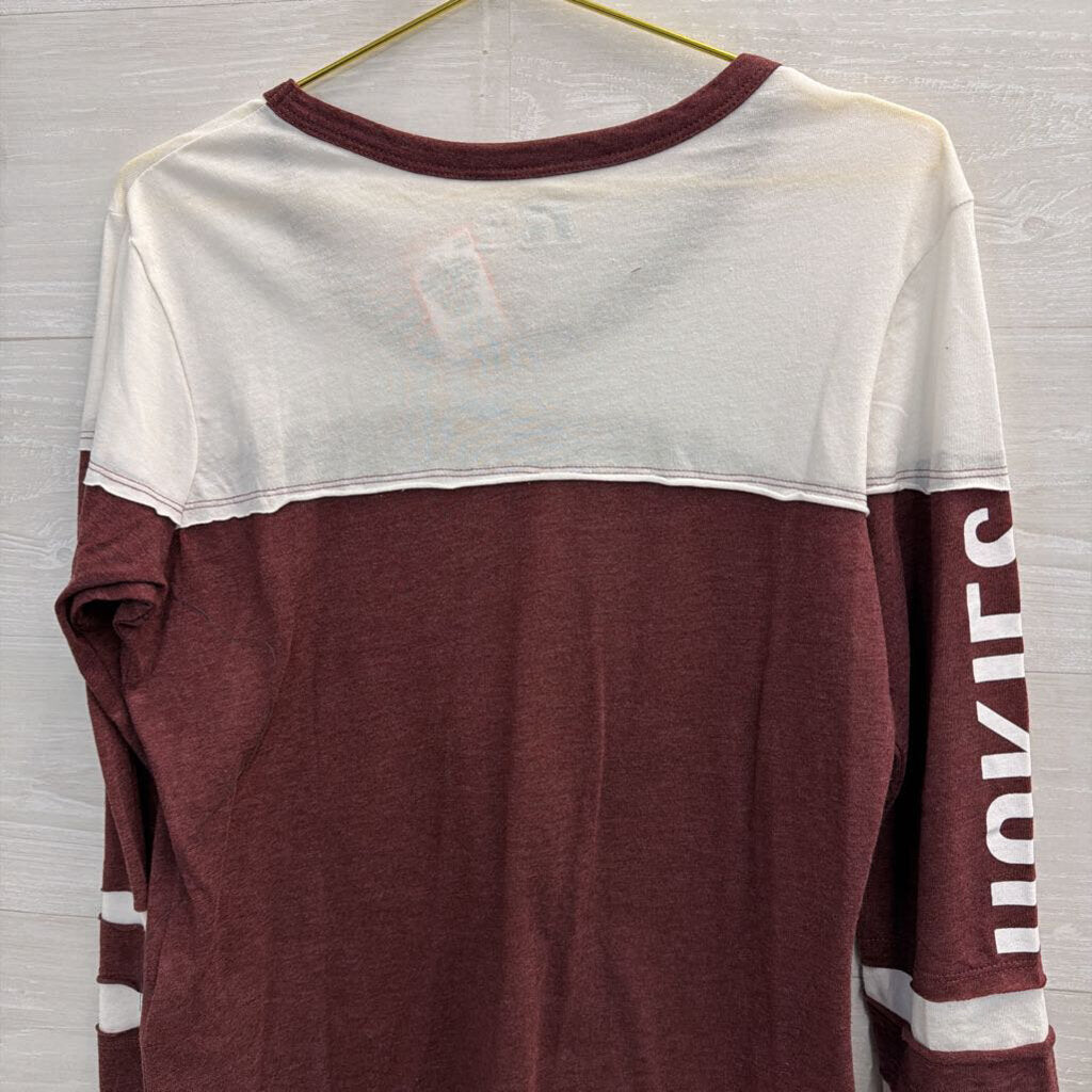 Russell Burgundy/ White Virginia Tech Long Sleeve Top Large