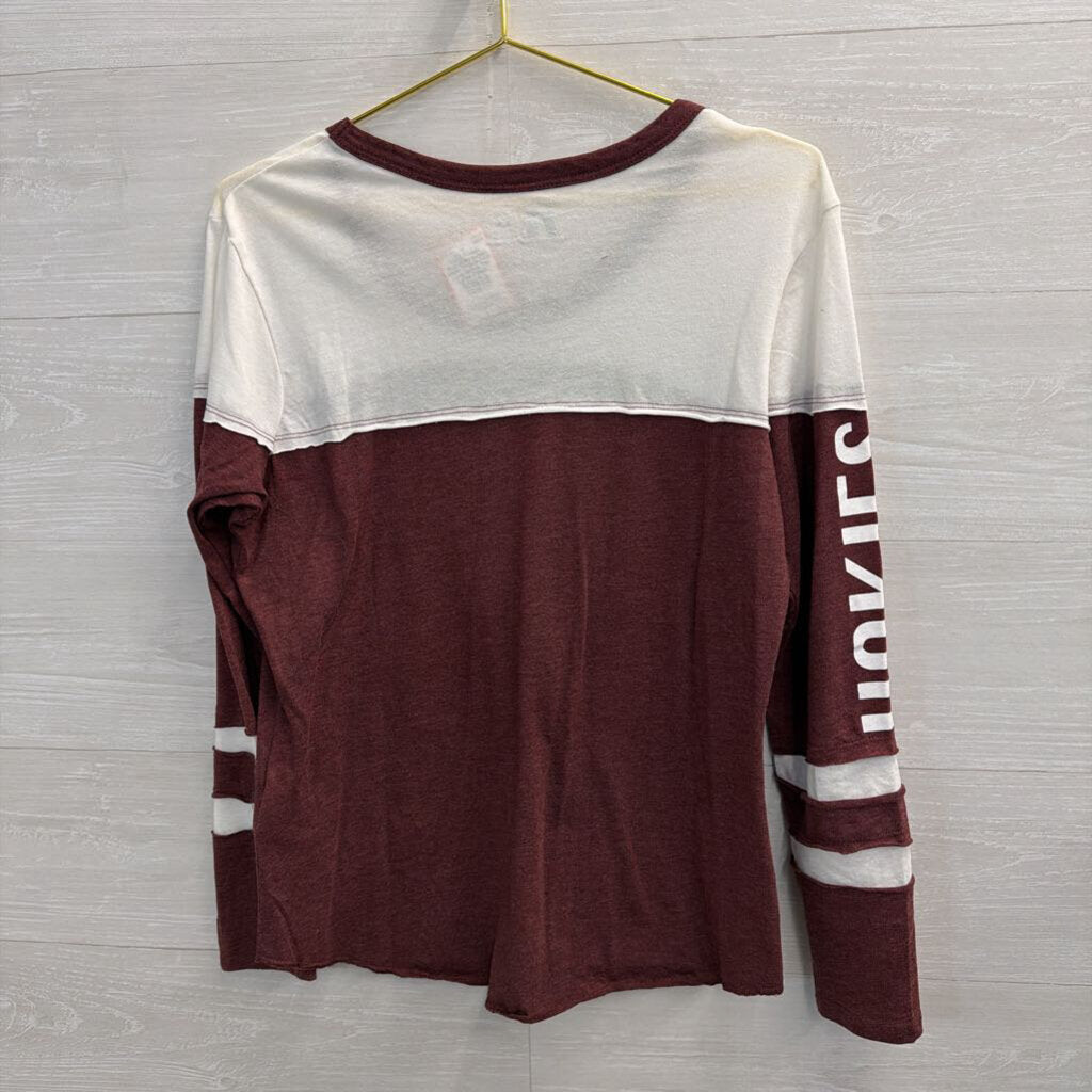 Russell Burgundy/ White Virginia Tech Long Sleeve Top Large