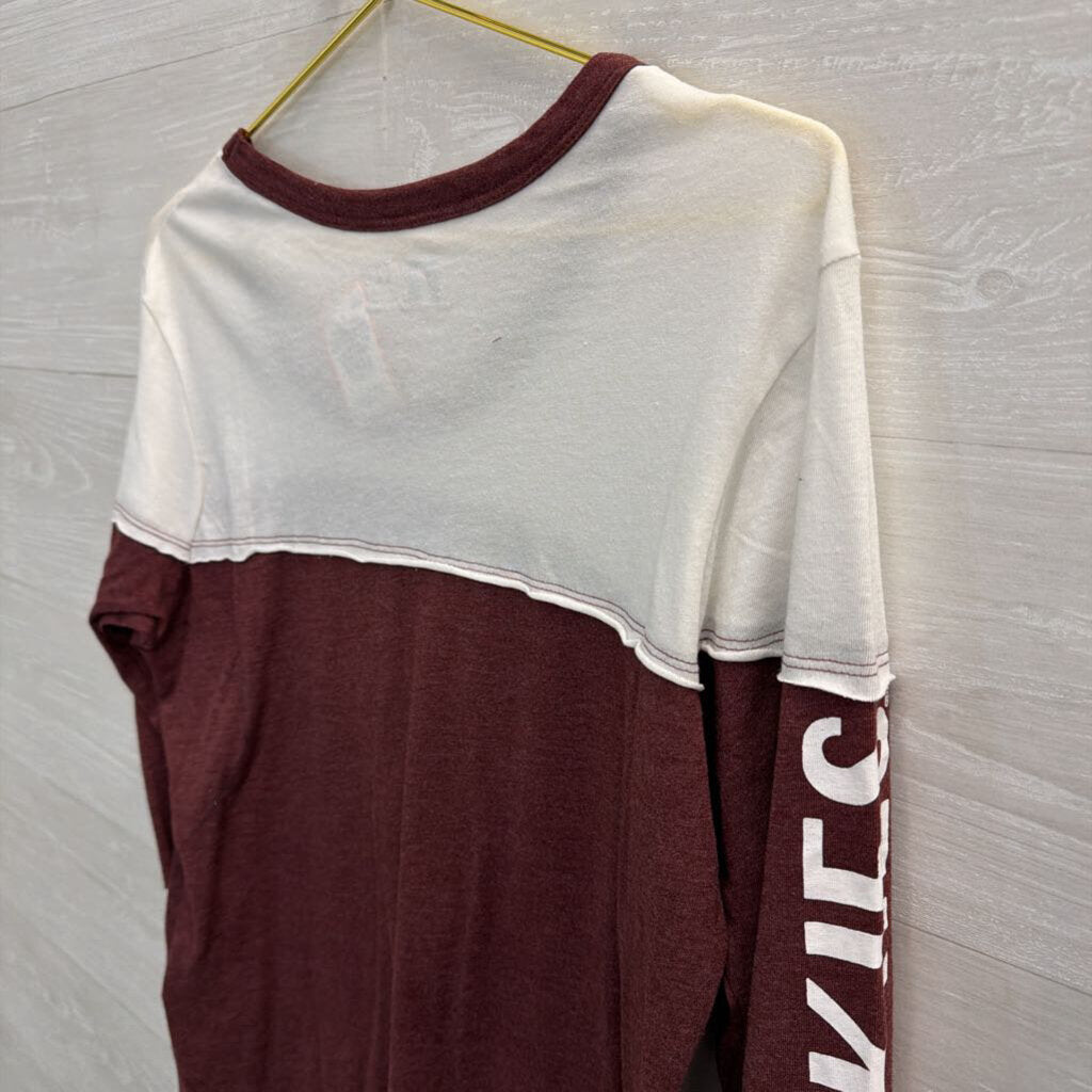Russell Burgundy/ White Virginia Tech Long Sleeve Top Large