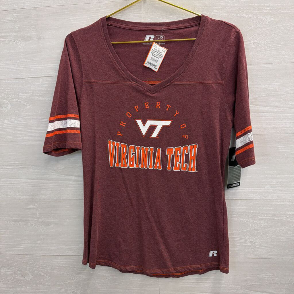 Russell Burgundy Virginia Tech Short Sleeve Top Large