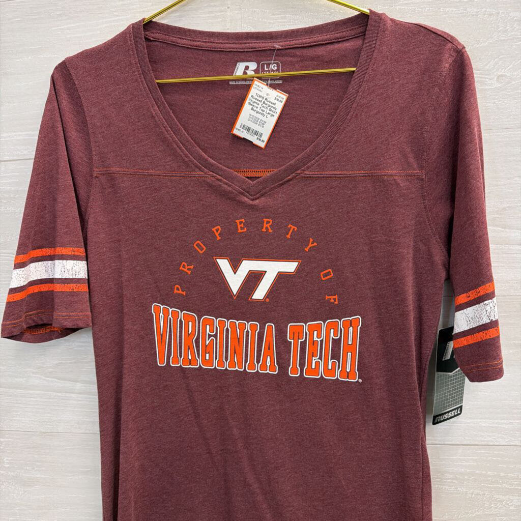 Russell Burgundy Virginia Tech Short Sleeve Top Large