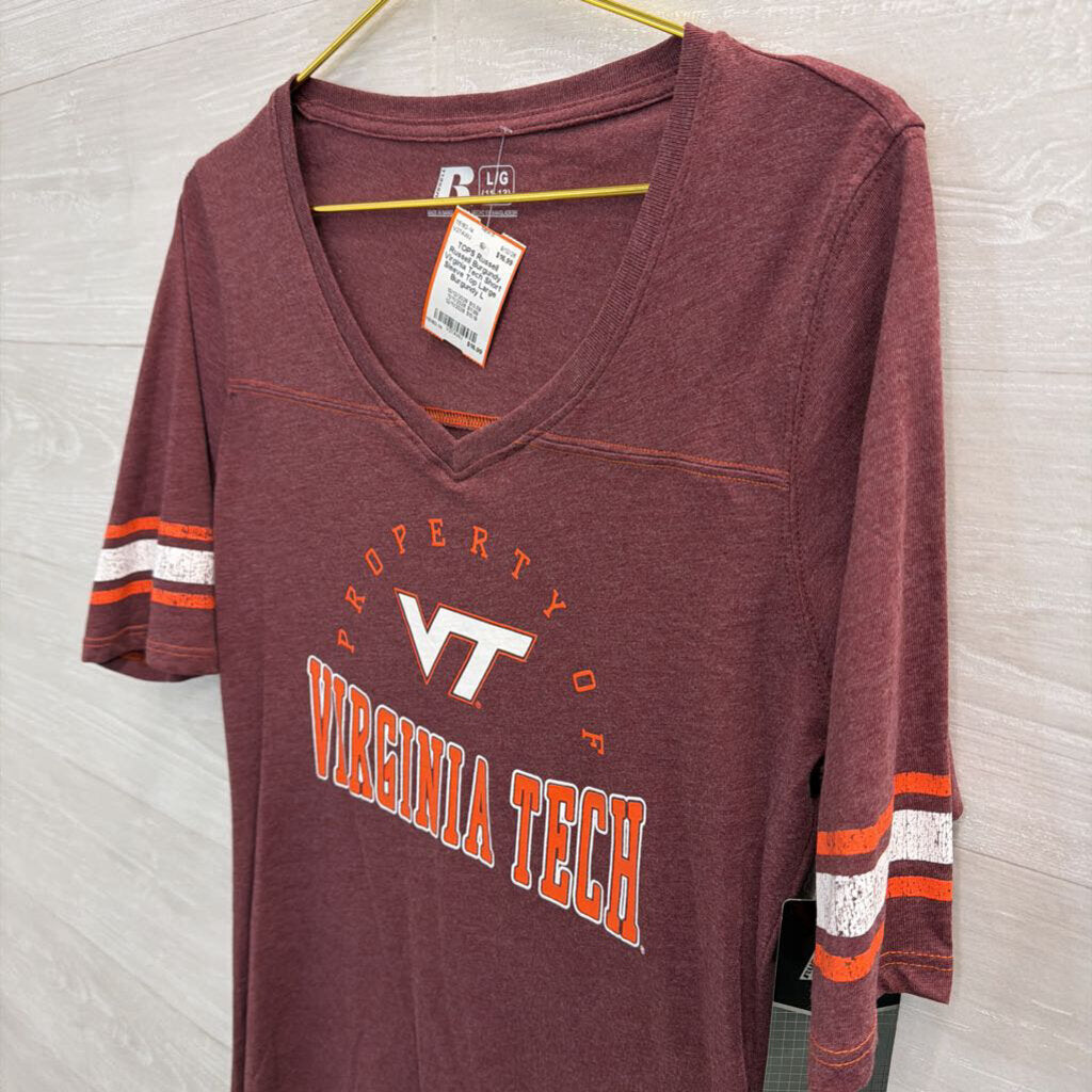 Russell Burgundy Virginia Tech Short Sleeve Top Large