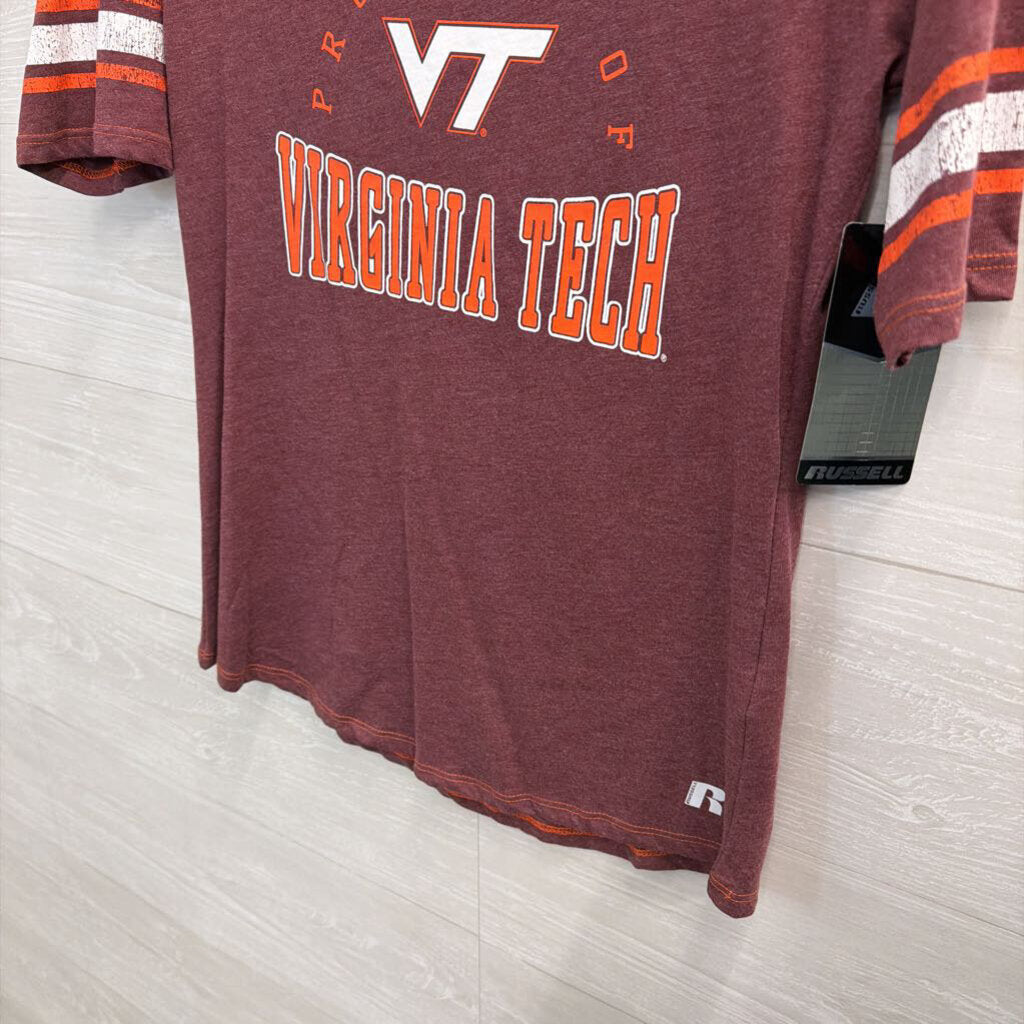 Russell Burgundy Virginia Tech Short Sleeve Top Large