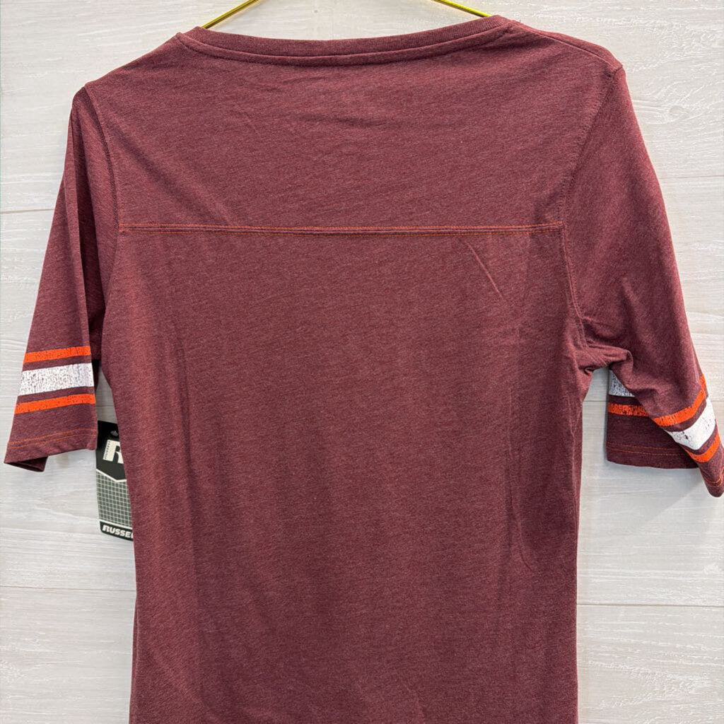 Russell Burgundy Virginia Tech Short Sleeve Top Large