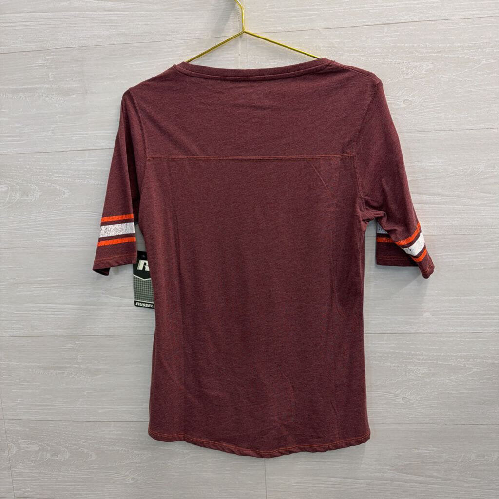 Russell Burgundy Virginia Tech Short Sleeve Top Large