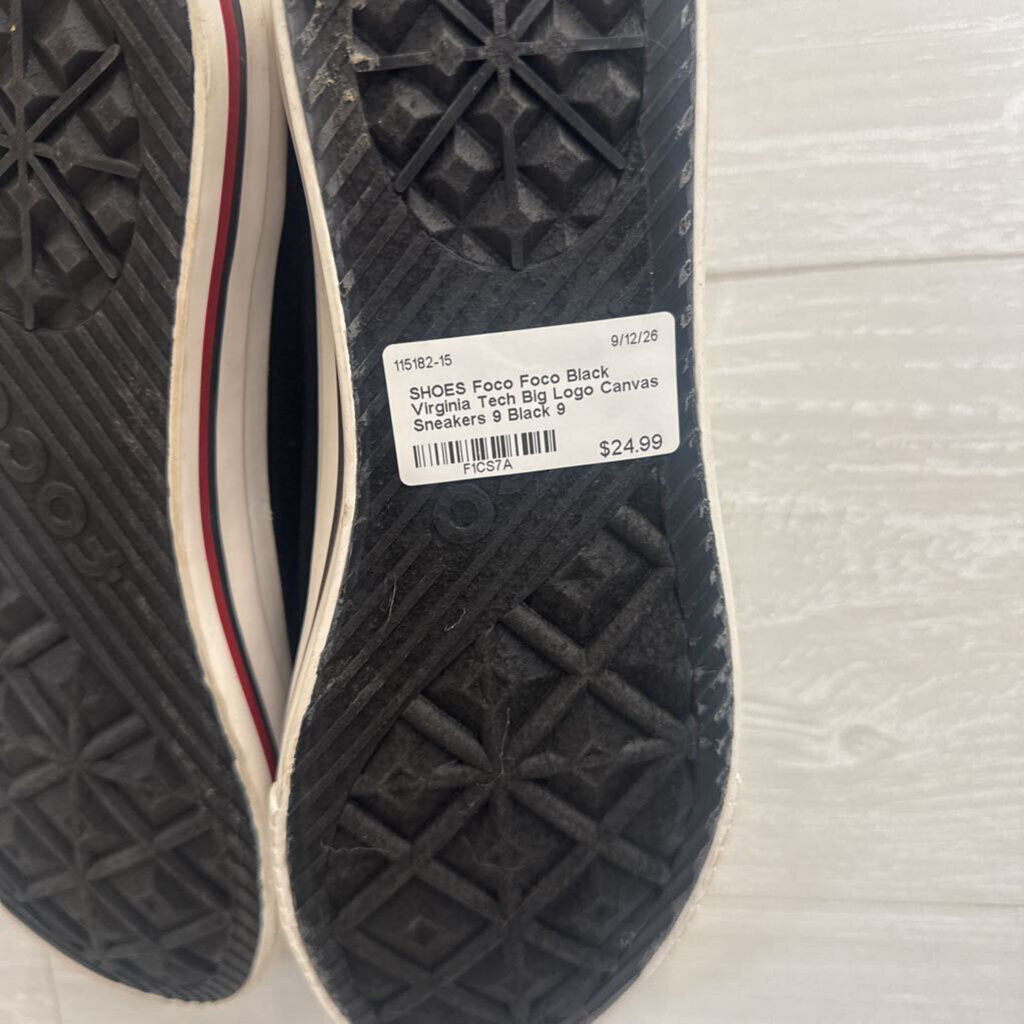 Foco Black Virginia Tech Big Logo Canvas Sneakers 9